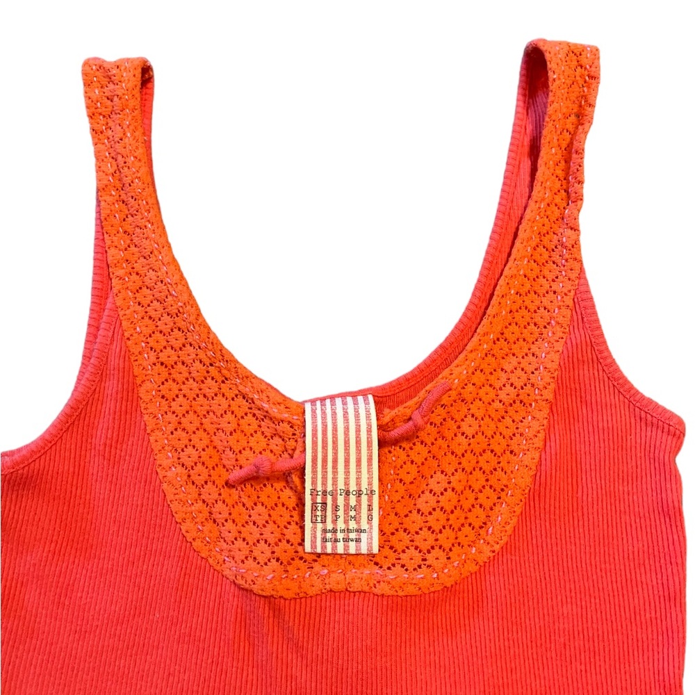 Free People Orange Ribbed Tank | Women's XS - Picture 3 of 5